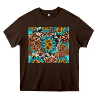Chocolate Brown gemstone sunflower Heavy Core Tee - AdoDesignShop