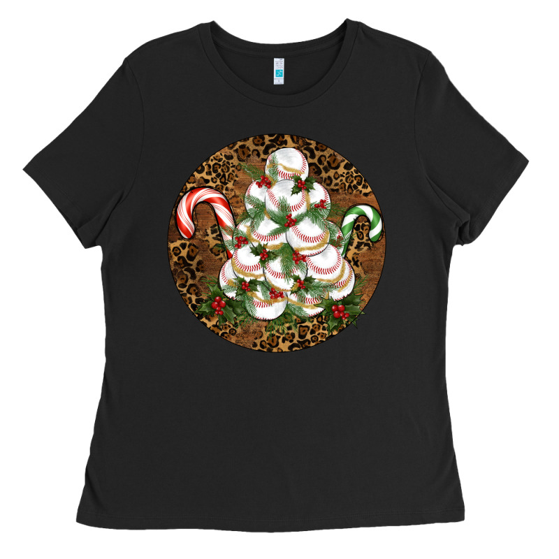 Merry Christmas Baseball Ladies Tee by RanaPortraitStore | Teevron