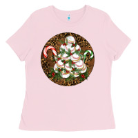 Bubblegum Pink Merry Christmas Baseball Ladies Tee - RanaPortraitStore