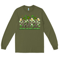 Army Green st. patrick's day skeletons drink drank drunk Long Sleeve Tee - Artiststas