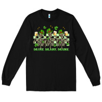 Black st. patrick's day skeletons drink drank drunk Long Sleeve Tee - Artiststas