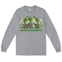 Heather Grey st. patrick's day skeletons drink drank drunk Long Sleeve Tee - Artiststas