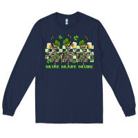 Navy st. patrick's day skeletons drink drank drunk Long Sleeve Tee - Artiststas