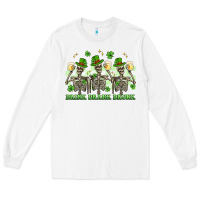 White st. patrick's day skeletons drink drank drunk Long Sleeve Tee - Artiststas