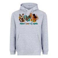 Heather Grey peace love cowgirls Heavyweight Hoodie - OliviaCreatesArt