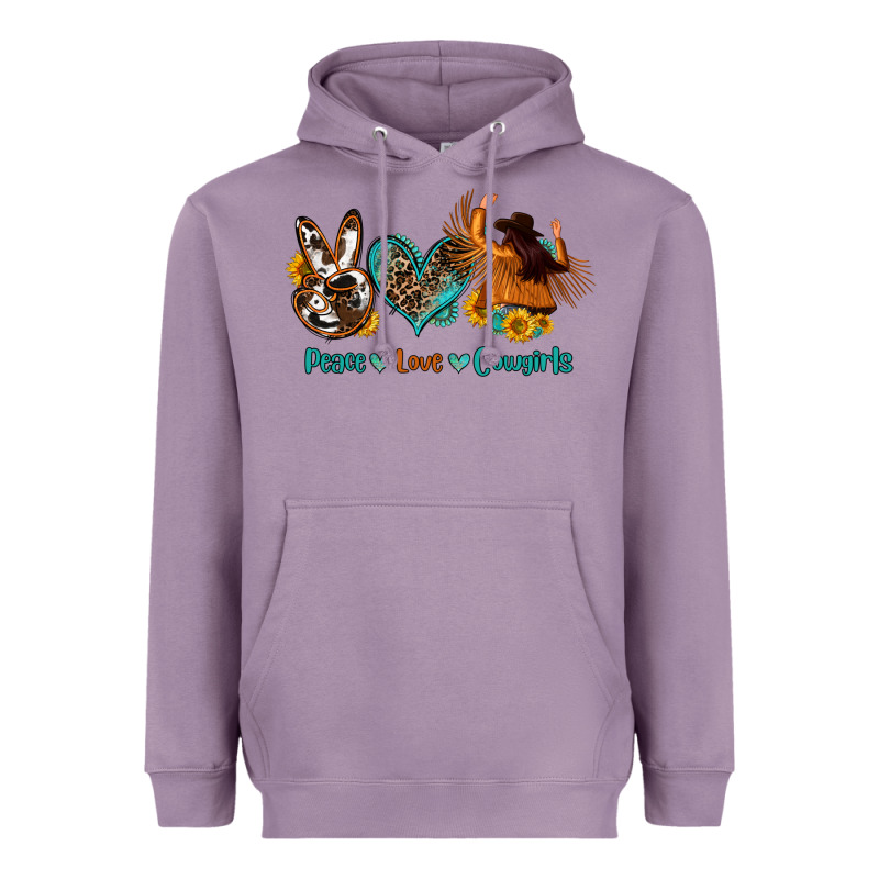 Peace Love Cowgirls Heavyweight Hoodie by OliviaCreatesArt | Teevron