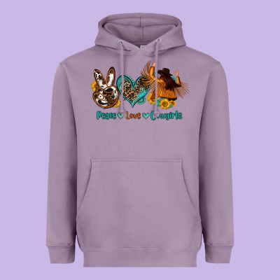 Peace Love Cowgirls Heavyweight Hoodie Designed By Oliviacreatesart