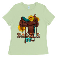 Matcha saddle up cowboy western sunflowers Ladies Tee - Artiststas