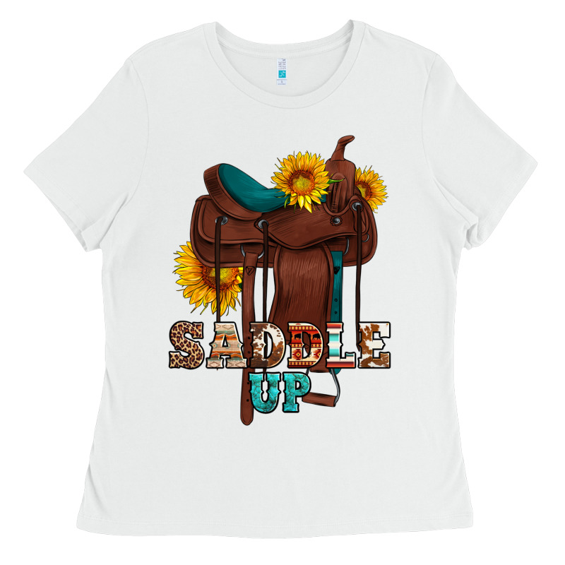 Saddle Up Cowboy Western Sunflowers Ladies Tee by Artiststas | Teevron