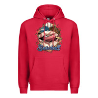 Cardinal Baseball lips Premium Hoodie - HowdyJamesFarm