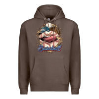Coffee Baseball lips Premium Hoodie - HowdyJamesFarm