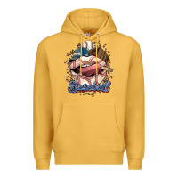 Mustard Baseball lips Premium Hoodie - HowdyJamesFarm