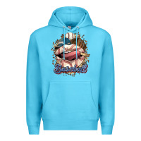 Ocean Blue Baseball lips Premium Hoodie - HowdyJamesFarm