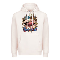Pale Pink Baseball lips Premium Hoodie - HowdyJamesFarm