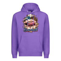 Purple Baseball lips Premium Hoodie - HowdyJamesFarm
