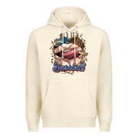 Sandshell Baseball lips Premium Hoodie - HowdyJamesFarm