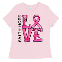 Bubblegum Pink faith hope love Ladies Tee - AdoDesignShop