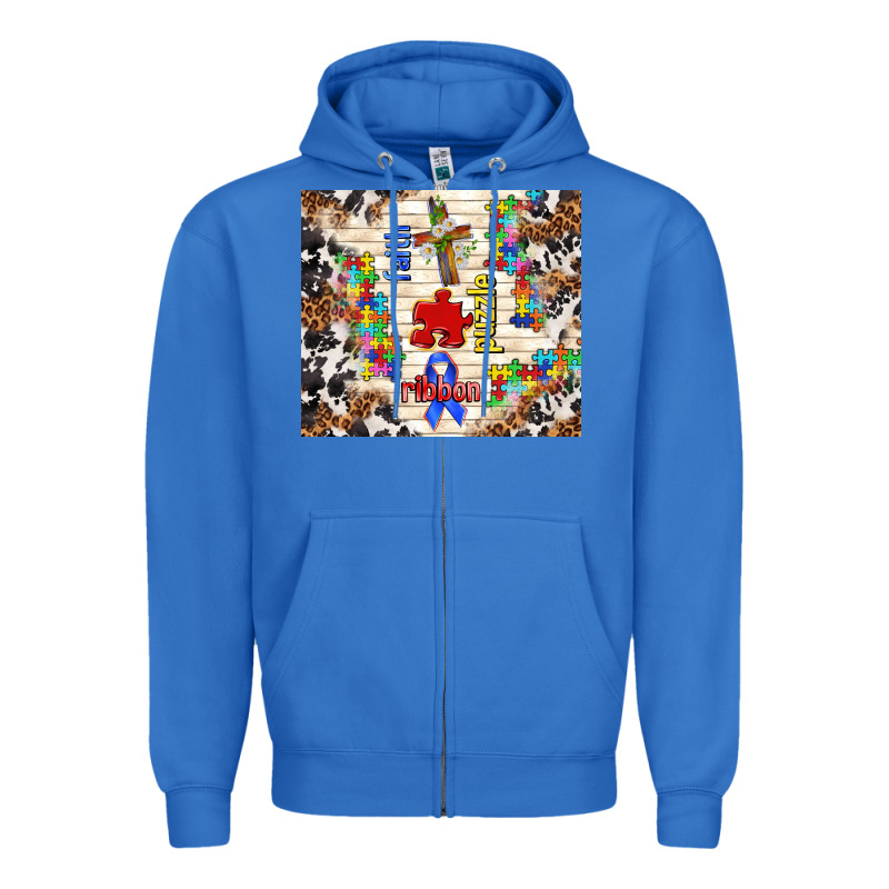 Faith Puzzle Ribbon Tumbler Zipper Hoodie by TumblerDesignByShophia | Teevron