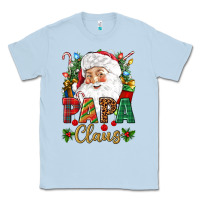 Dusty Blue Papa Claus Christmas Classic Tee - NancyCooperArtShop