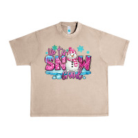 French Oak up to snow good pink christmas winter snowman Urban Heavy Tee - MaliasSmallBusiness