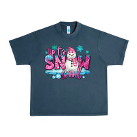 Midnight Navy up to snow good pink christmas winter snowman Urban Heavy Tee - MaliasSmallBusiness