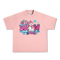 Up To Snow Good Pink Christmas Winter Snowman Urban Heavy Tee | Teevron