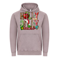 Vintage Zinc holly jolly teacher Vintage Hoodie - NancyCooperArtShop