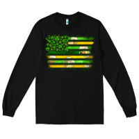 Black st patrick's day american flag Long Sleeve Tee - Artiststas