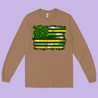St Patrick's Day American Flag Long Sleeve Tee Designed By Artiststas