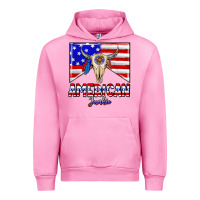 Fuchsia Pink American junkie Urban Hoodie - CowhideDigitalArt