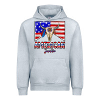 Heather Grey American junkie Urban Hoodie - CowhideDigitalArt