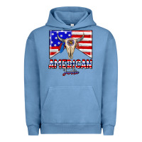 Pigment Pebble Blue American junkie Urban Hoodie - CowhideDigitalArt
