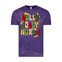 Cloud Purple holly jolly nurse Vintage Tee - MaliasSmallBusiness