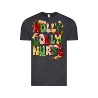 Vintage Black holly jolly nurse Vintage Tee - MaliasSmallBusiness