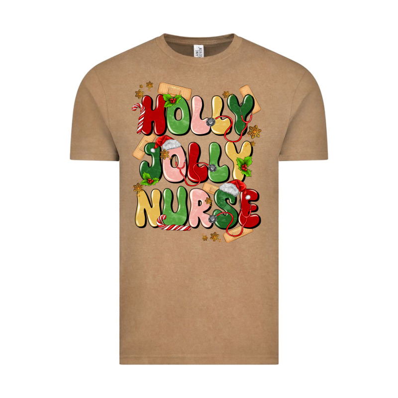 Holly Jolly Nurse Vintage Tee by MaliasSmallBusiness | Teevron