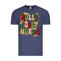 Vintage Denim holly jolly nurse Vintage Tee - MaliasSmallBusiness