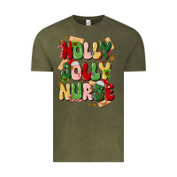 Vintage Olive holly jolly nurse Vintage Tee - MaliasSmallBusiness
