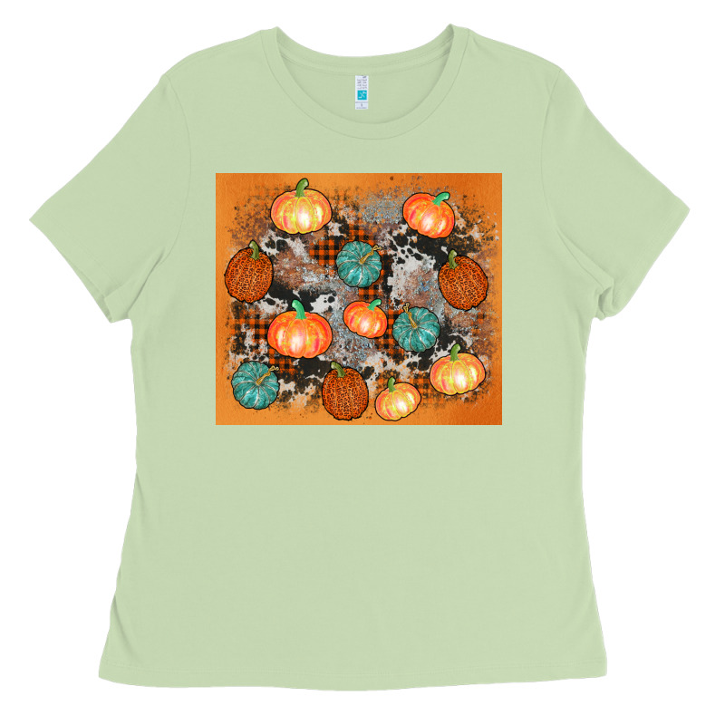 Cowhide Pumpkin Ladies Tee by AdoDesignShop | Teevron