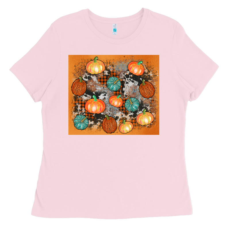 Cowhide Pumpkin Ladies Tee by AdoDesignShop | Teevron