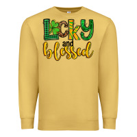Antique Gold St. Patrick's Lucky and blessed Premium Sweatshirt - OliviaCreatesArt