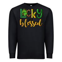 Black St. Patrick's Lucky and blessed Premium Sweatshirt - OliviaCreatesArt