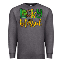 Charcoal Heather St. Patrick's Lucky and blessed Premium Sweatshirt - OliviaCreatesArt