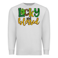 Dove Grey St. Patrick's Lucky and blessed Premium Sweatshirt - OliviaCreatesArt