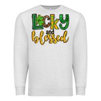 Oatmeal Heather St. Patrick's Lucky and blessed Premium Sweatshirt - OliviaCreatesArt