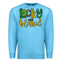Ocean Blue St. Patrick's Lucky and blessed Premium Sweatshirt - OliviaCreatesArt