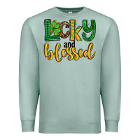 Seafoam St. Patrick's Lucky and blessed Premium Sweatshirt - OliviaCreatesArt