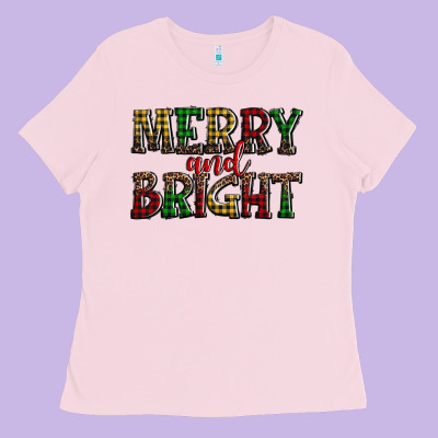 Merry And Bright Ladies Tee Designed By Adodesignshop