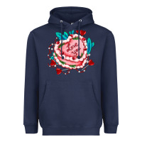Navy valentines day cakes olivia creates design Heavyweight Hoodie - OliviaCreatesArt