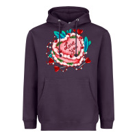 Plum valentines day cakes olivia creates design Heavyweight Hoodie - OliviaCreatesArt