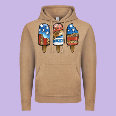 Patriotic Leopard Popsicles Vintage Hoodie Designed By Jasminsmagicworld